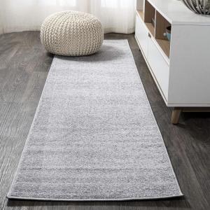 JONATHAN Y Haze Solid Low-Pile Light Gray Runner Rug 2×8, Coastal,Bohemian,Minimalist,Classic, Easy-Cleaning for Living Room,Bedroom,Kitchen,Pet Friendly,Non-Shedding (SEU100K-28)