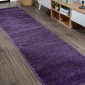 JONATHAN Y Haze Solid Low-Pile Purple Runner Rug 2×8, Coastal,Bohemian,Minimalist,Classic, Easy-Cleaning for Living Room,Bedroom,Kitchen,Pet Friendly,Non-Shedding (SEU100N-28)