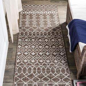 JONATHAN Y Tribal Bohemian Indoor Outdoor Area Rug 3X5 Black/Ivory, Kafel for Backyard, Patio, Porch, Easy-Cleaning, High Traffic, Pet-Friendly, Non-Shedding (SMB130F-3)(Brown/Beige)
