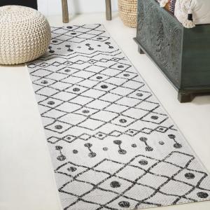 JONATHAN Y Tribal Bohemian Indoor Outdoor Area Rug 3X5 Brown/Beige, Nokat for Backyard, Patio, Porch, Easy-Cleaning, High Traffic, Pet-Friendly, Non-Shedding (SMB131B-3)(Ivory/Black)