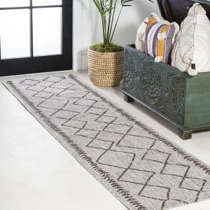 JONATHAN Y Tribal Diamond Trellis Indoor Outdoor Area Rug 3X5 Black/Ivory, Derya for Backyard, Patio, Porch, Easy-Cleaning, High Traffic, Pet-Friendly, Non-Shedding (SMB129E-3)(Beige/Brown)