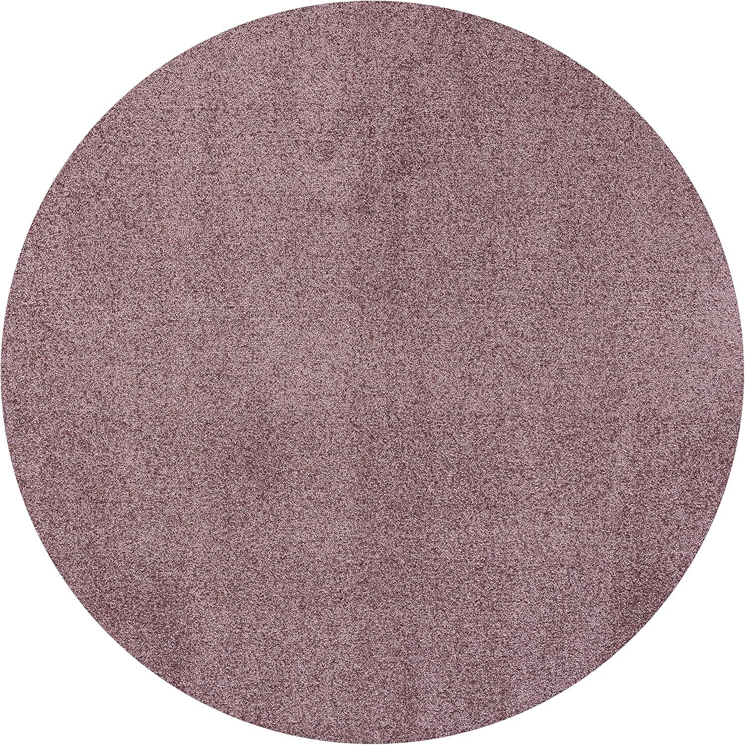 image:imageJONATHAN Y Haze Solid LowPile Light Purple 5 Round Indoor Area Rug CoastalBohemianMinimalistClassic EasyCleaning for Living RoomBedroomKitchenPet FriendlyNonShedding SEU100R5R