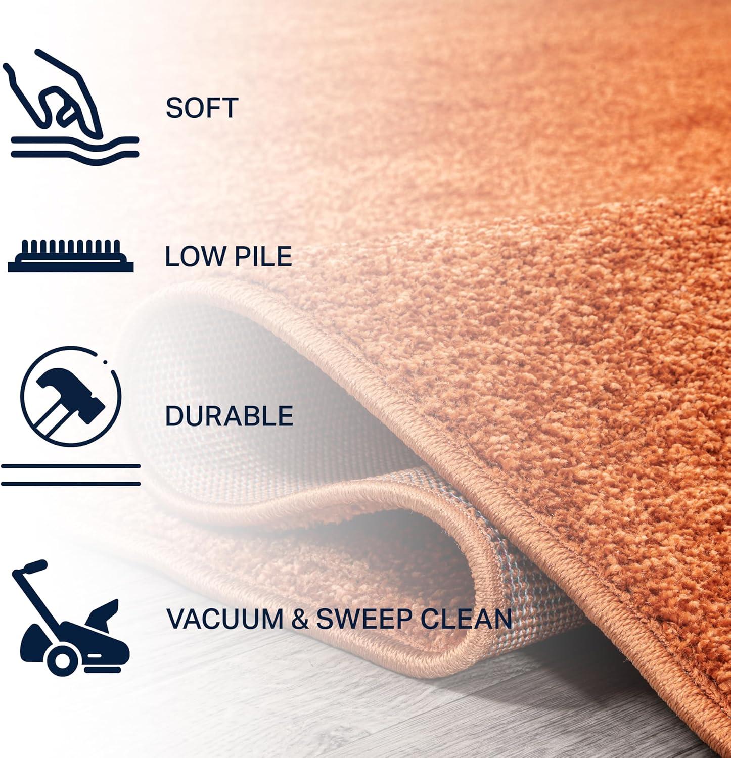 image:imageJONATHAN Y Haze Solid LowPile Orange 5x5 Square Indoor Area Rug CoastalBohemianMinimalistClassic EasyCleaning for Living RoomBedroomKitchenPet FriendlyNonShedding SEU100M5SQ