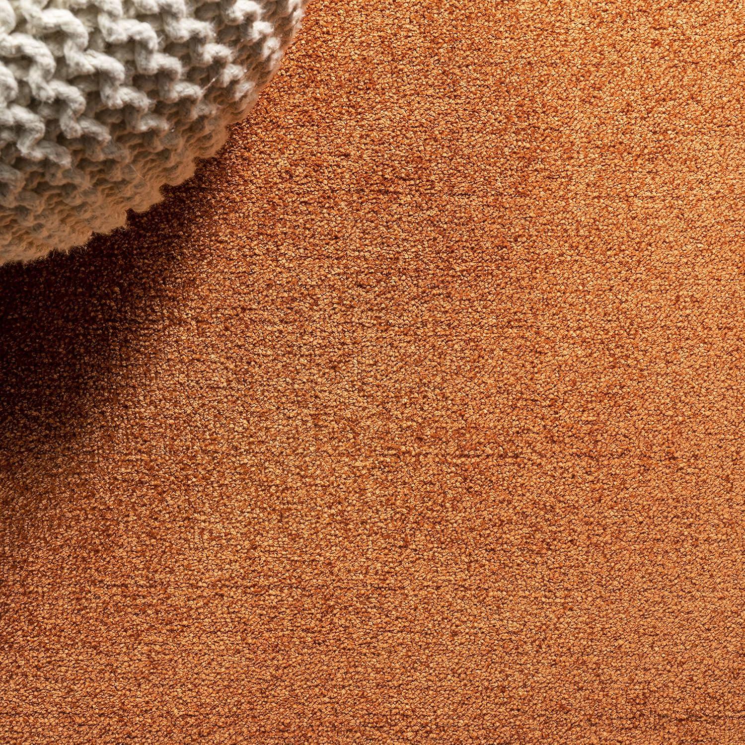 image:imageJONATHAN Y Haze Solid LowPile Orange 5x5 Square Indoor Area Rug CoastalBohemianMinimalistClassic EasyCleaning for Living RoomBedroomKitchenPet FriendlyNonShedding SEU100M5SQ
