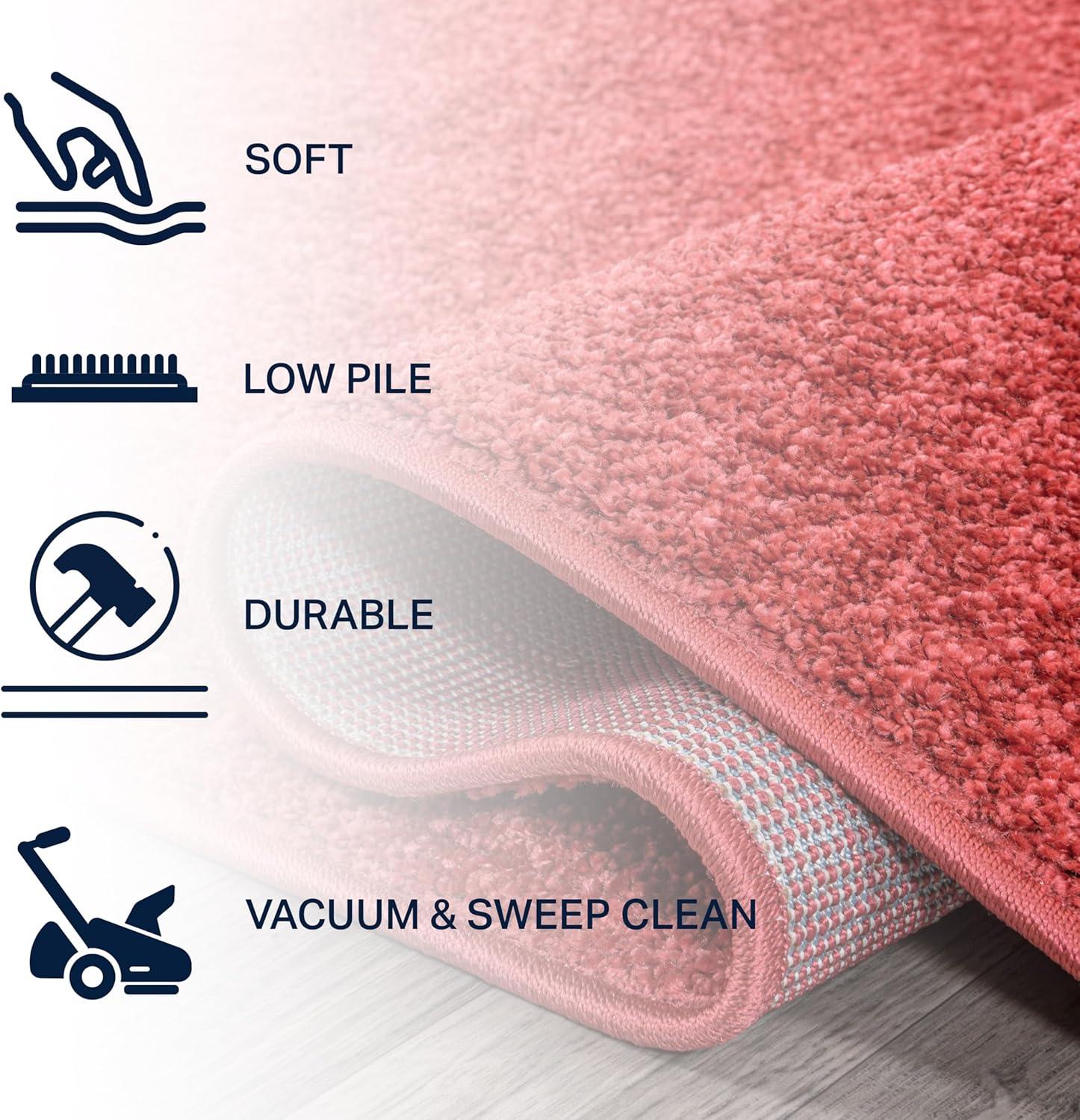image:imageJONATHAN Y Haze Solid LowPile Red 5 Round Indoor Area Rug CoastalBohemianMinimalistClassic EasyCleaning for Living RoomBedroomKitchenPet FriendlyNonShedding SEU100E5R