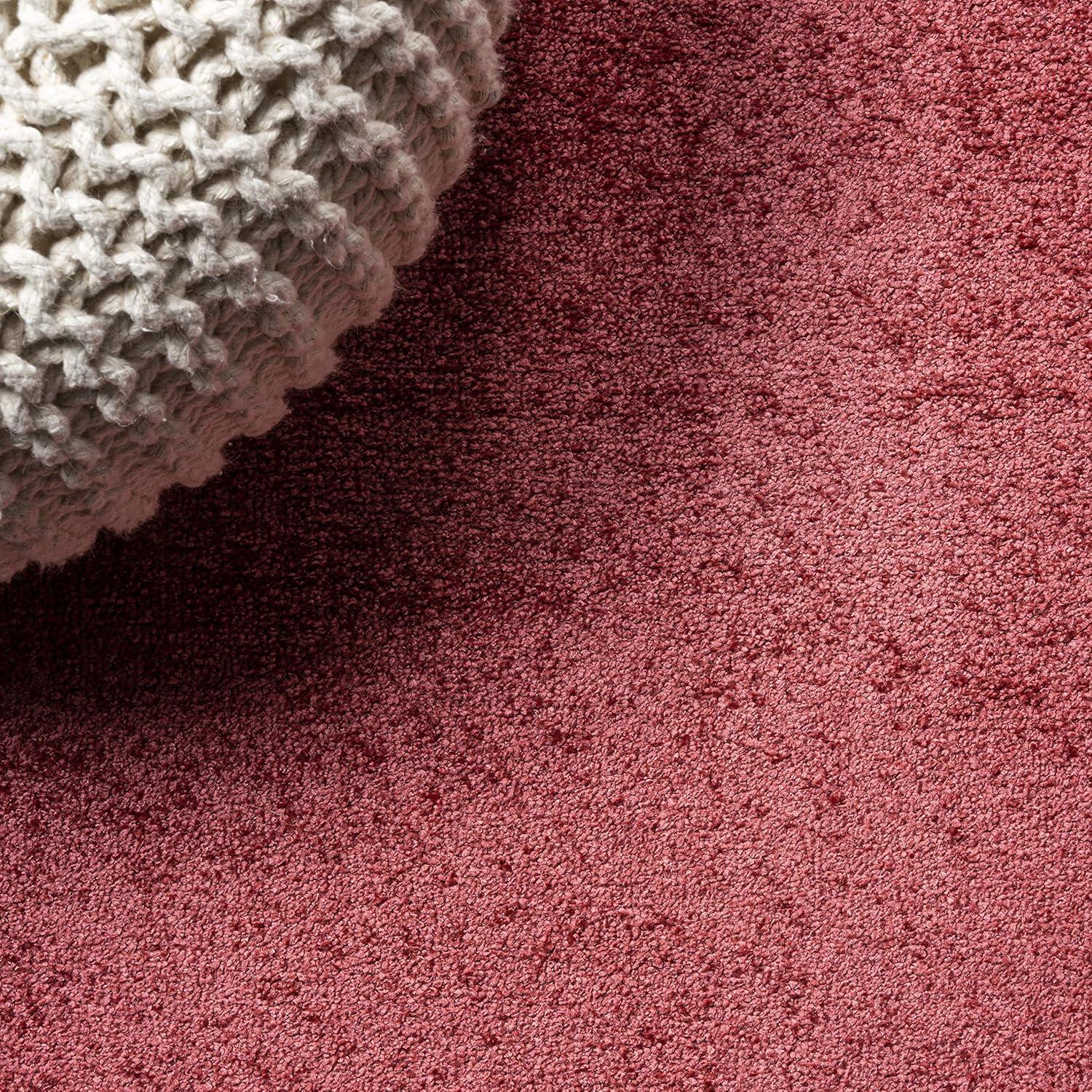 image:imageJONATHAN Y Haze Solid LowPile Red 5 Round Indoor Area Rug CoastalBohemianMinimalistClassic EasyCleaning for Living RoomBedroomKitchenPet FriendlyNonShedding SEU100E5R