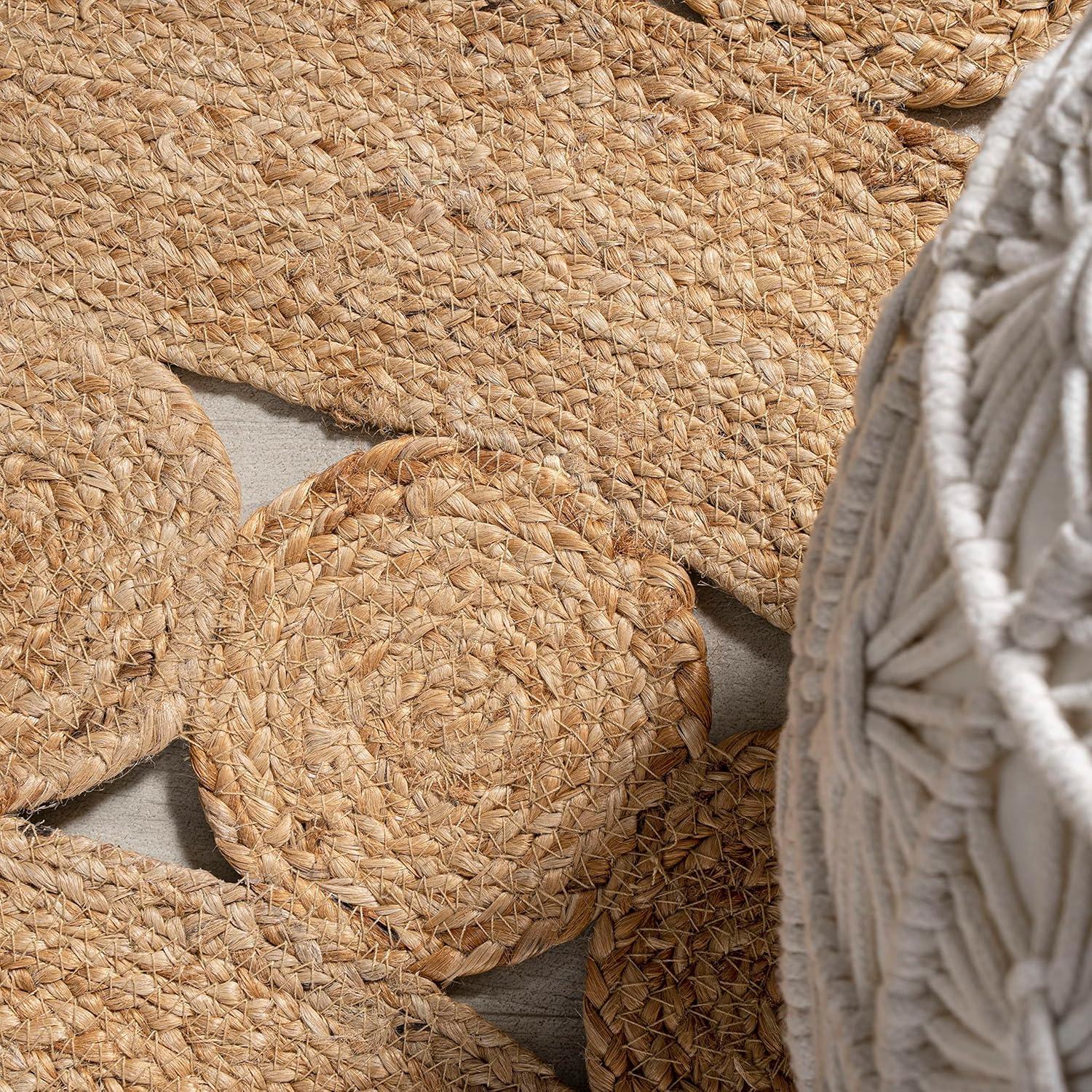 image:imageJONATHAN Y Jute Medallion Circle Natural 5 Round Indoor Area Rug Daisy Hippy Geometric Cottage EasyCleaning for Living Room Bedroom Kitchen Pet Friendly NonShedding RNF114A5R61 Round