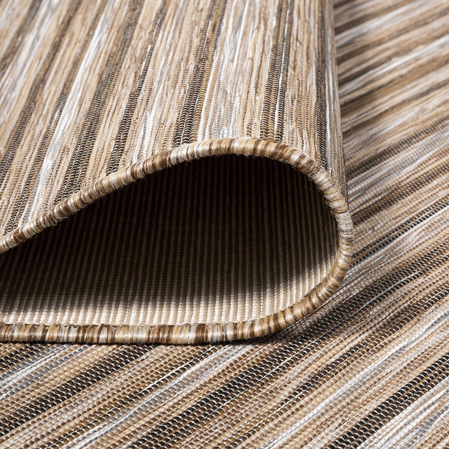 image:imageJONATHAN Y Pinstripe Indoor Outdoor Round Area Rug 6 Ft BrownNatural Finn Modern Farmhouse for Backyard Patio Porch EasyCleaning High Traffic PetFriendly NonShedding TSN102B6RBrownNatural
