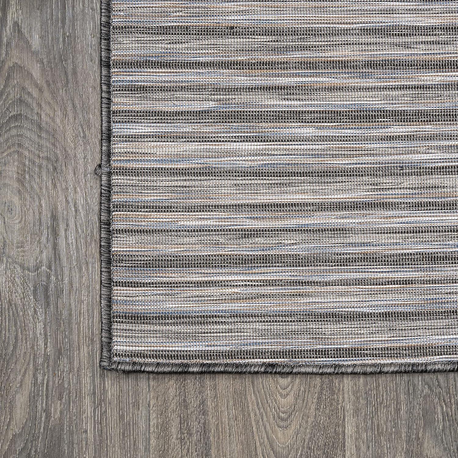 image:imageJONATHAN Y Pinstripe Indoor Outdoor Round Area Rug 6 Ft BrownNatural Finn Modern Farmhouse for Backyard Patio Porch EasyCleaning High Traffic PetFriendly NonShedding TSN102B6RDark GrayBlue