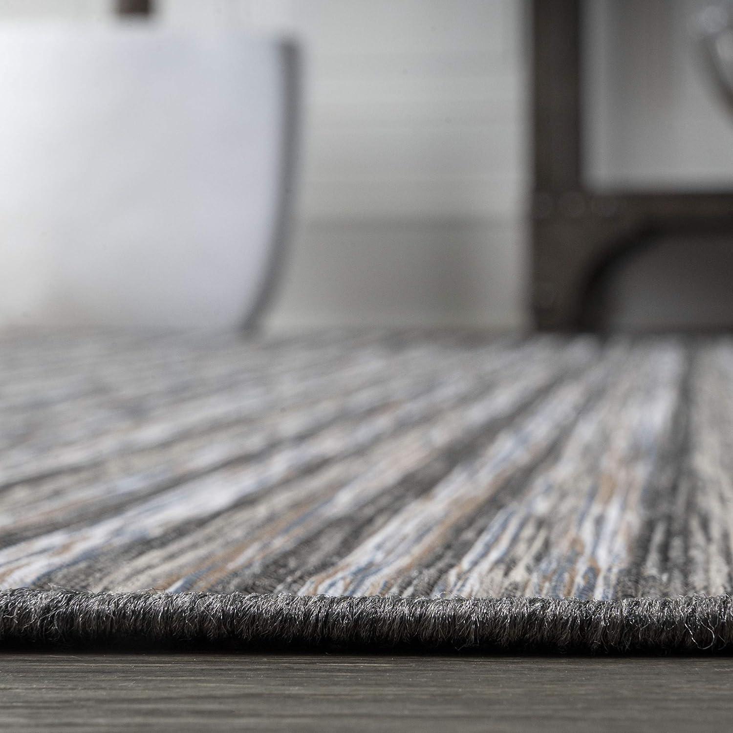 image:imageJONATHAN Y Pinstripe Indoor Outdoor Round Area Rug 6 Ft BrownNatural Finn Modern Farmhouse for Backyard Patio Porch EasyCleaning High Traffic PetFriendly NonShedding TSN102B6RDark GrayBlue