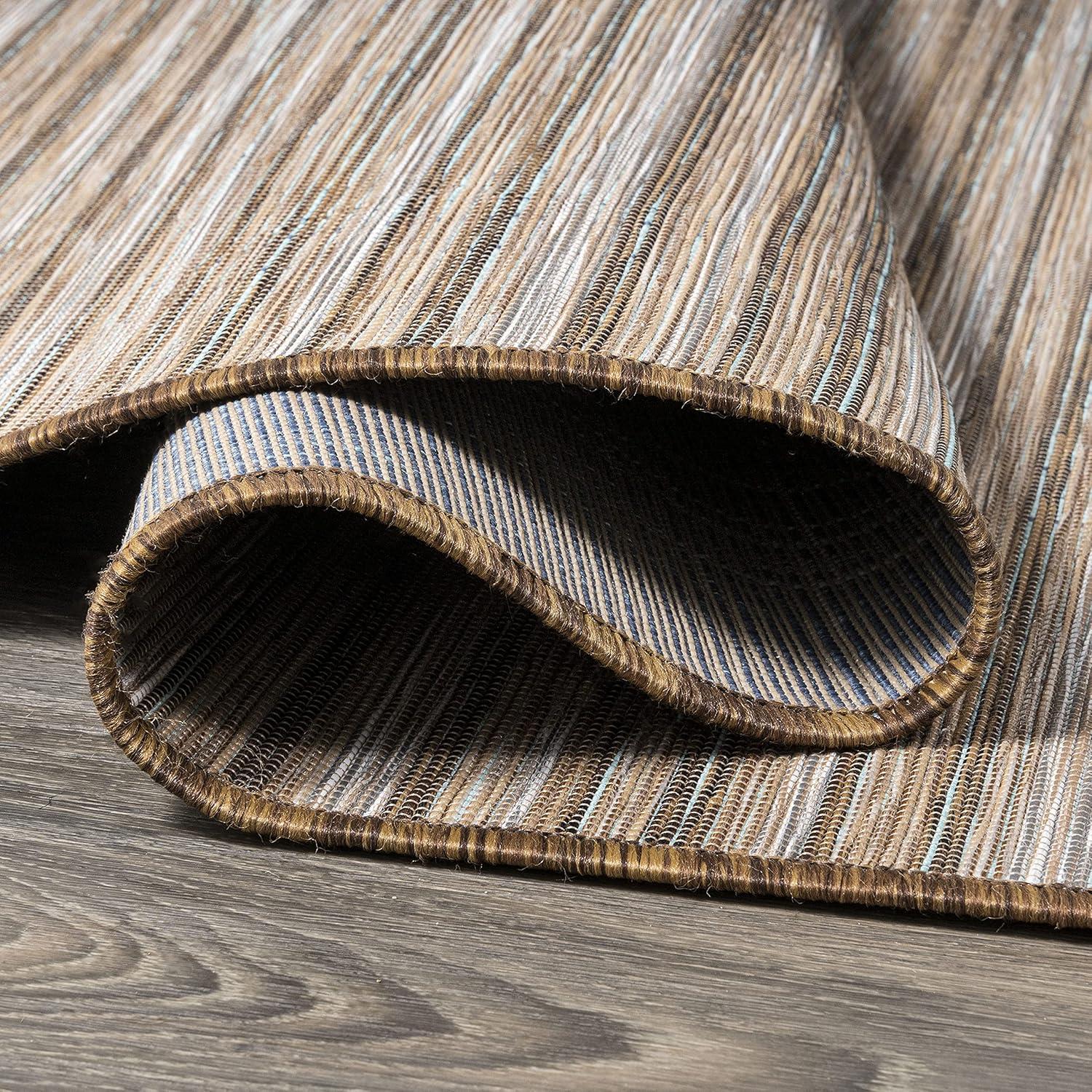 image:imageJONATHAN Y Pinstripe Indoor Outdoor Round Area Rug 6 Ft NaturalBrown Finn Modern Farmhouse for Backyard Patio Porch EasyCleaning High Traffic PetFriendly NonShedding TSN103A6R67 x 67 Square