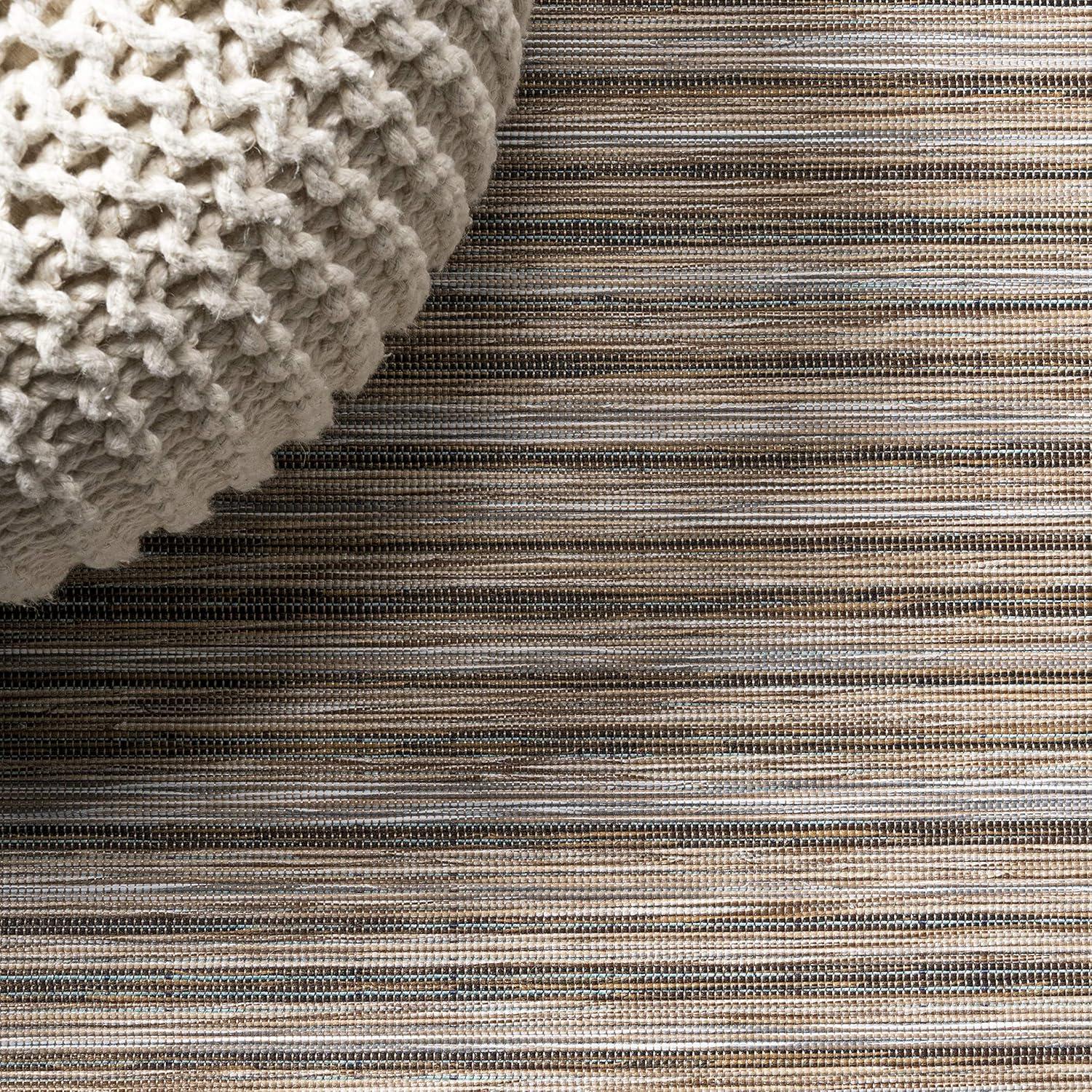image:imageJONATHAN Y Pinstripe Indoor Outdoor Round Area Rug 6 Ft NaturalBrown Finn Modern Farmhouse for Backyard Patio Porch EasyCleaning High Traffic PetFriendly NonShedding TSN103A6R67 x 67 Square
