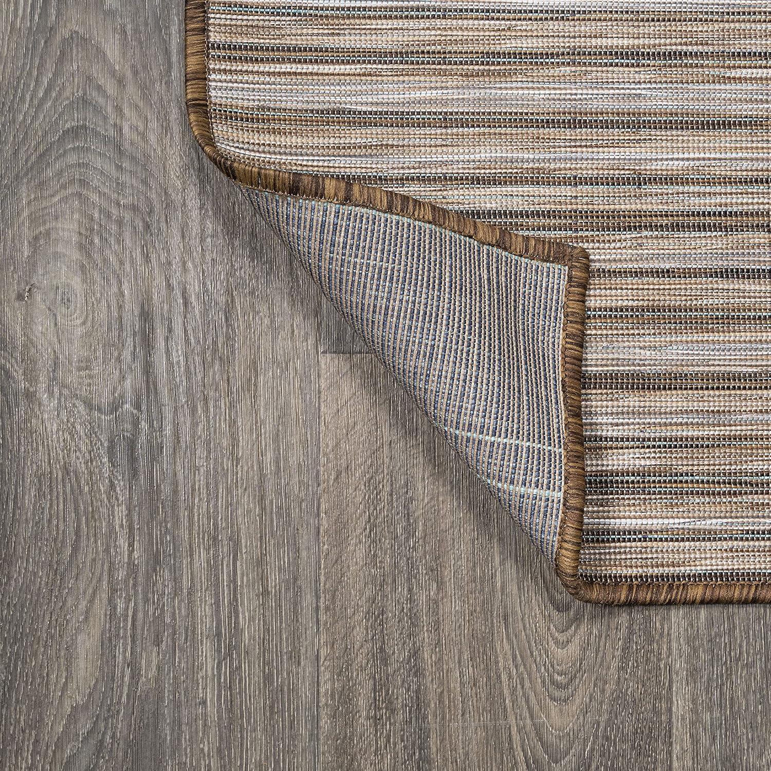 image:imageJONATHAN Y Pinstripe Indoor Outdoor Round Area Rug 6 Ft NaturalBrown Finn Modern Farmhouse for Backyard Patio Porch EasyCleaning High Traffic PetFriendly NonShedding TSN103A6R67 x 67 Square