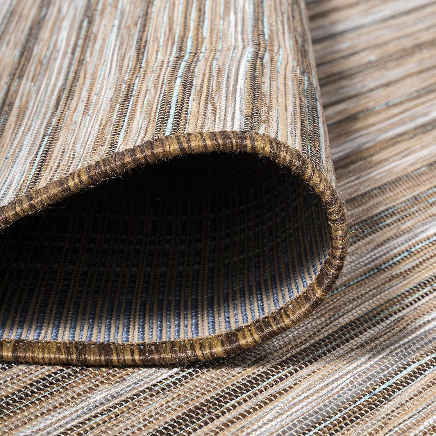 image:imageJONATHAN Y Pinstripe Indoor Outdoor Round Area Rug 6 Ft NaturalBrown Finn Modern Farmhouse for Backyard Patio Porch EasyCleaning High Traffic PetFriendly NonShedding TSN103A6R67 x 67 Square