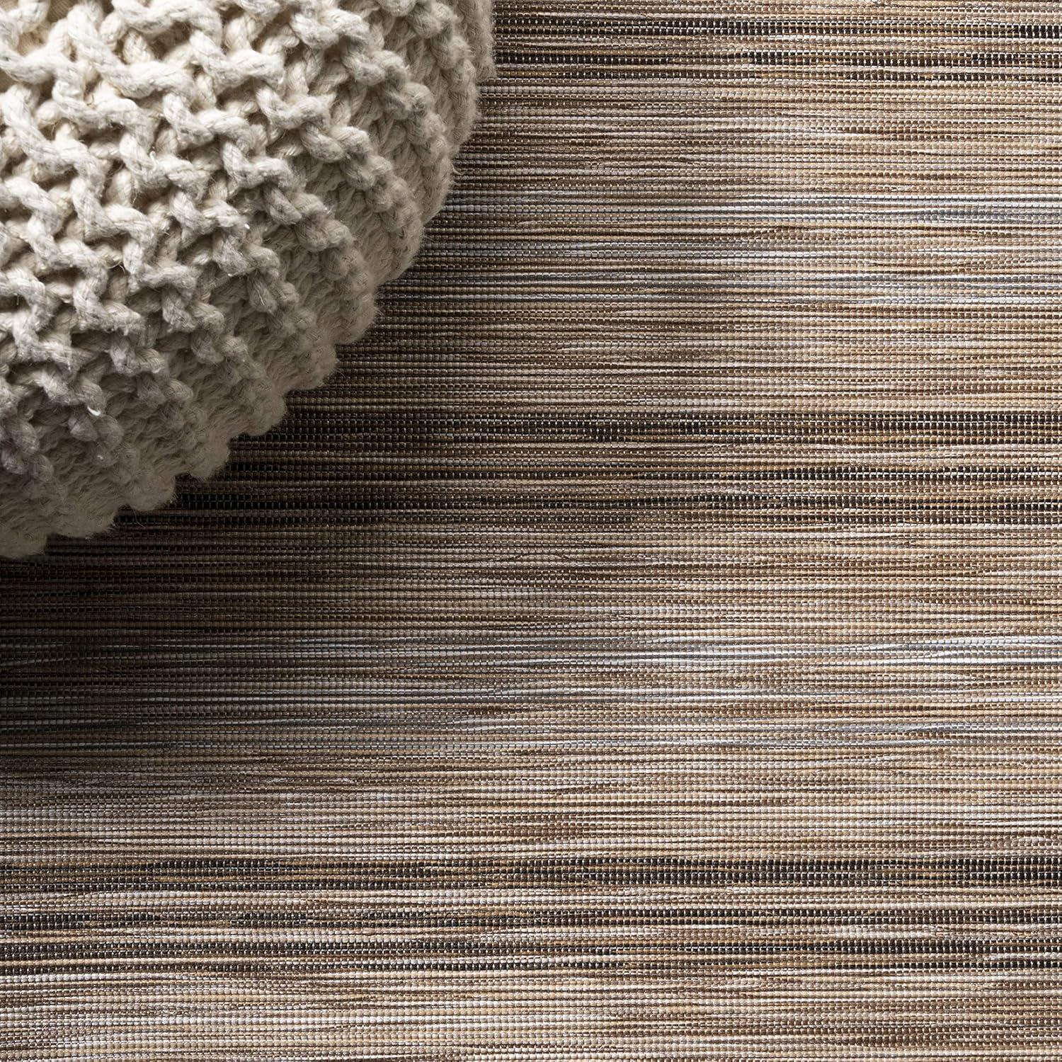 image:imageJONATHAN Y Wide Stripe Indoor Outdoor Round Area Rug 6 Ft BrownNatural Bo Modern Farmhouse for Backyard Patio Porch EasyCleaning High Traffic PetFriendly NonShedding TSN101A6R67 Round