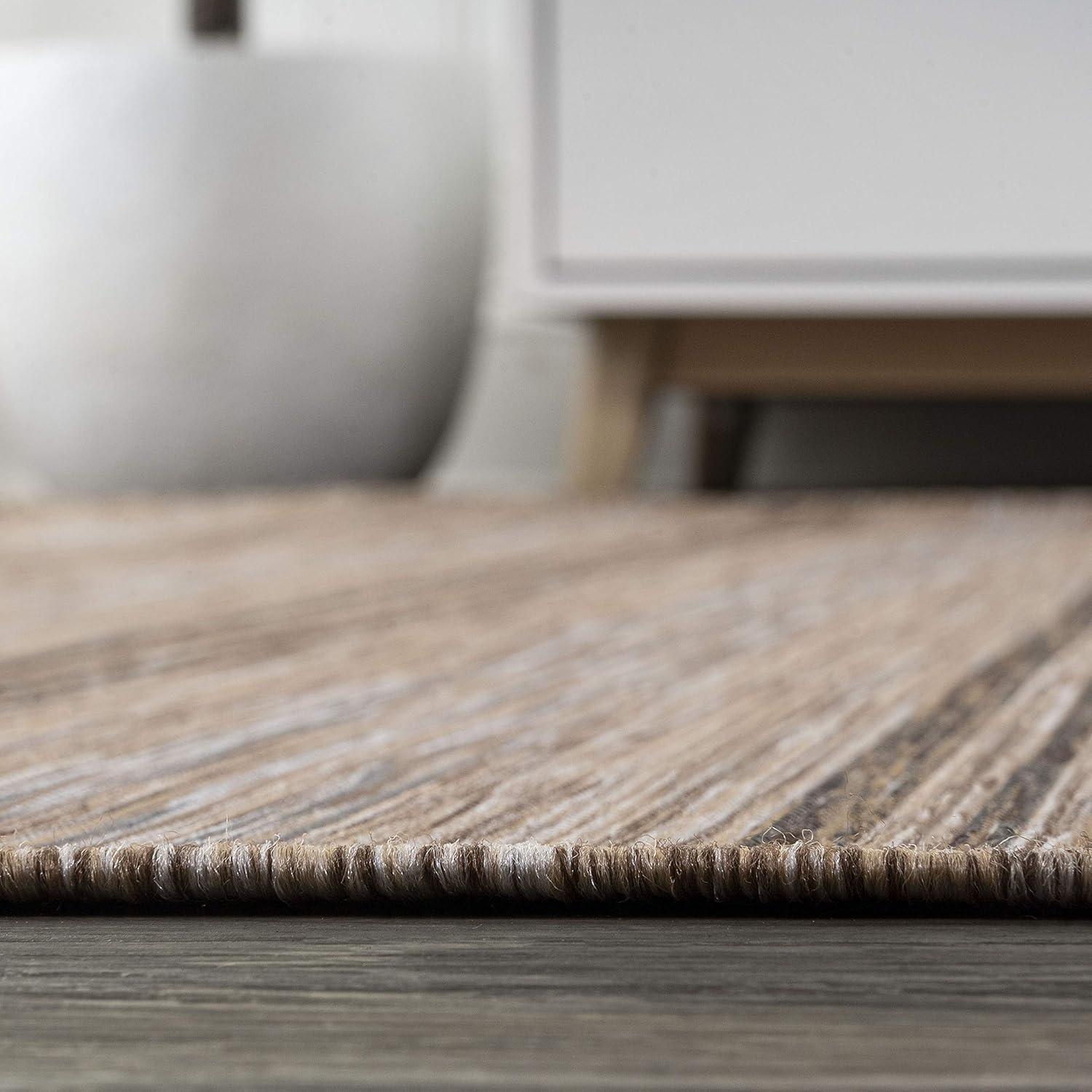 image:imageJONATHAN Y Wide Stripe Indoor Outdoor Round Area Rug 6 Ft BrownNatural Bo Modern Farmhouse for Backyard Patio Porch EasyCleaning High Traffic PetFriendly NonShedding TSN101A6R67 x 67 Square