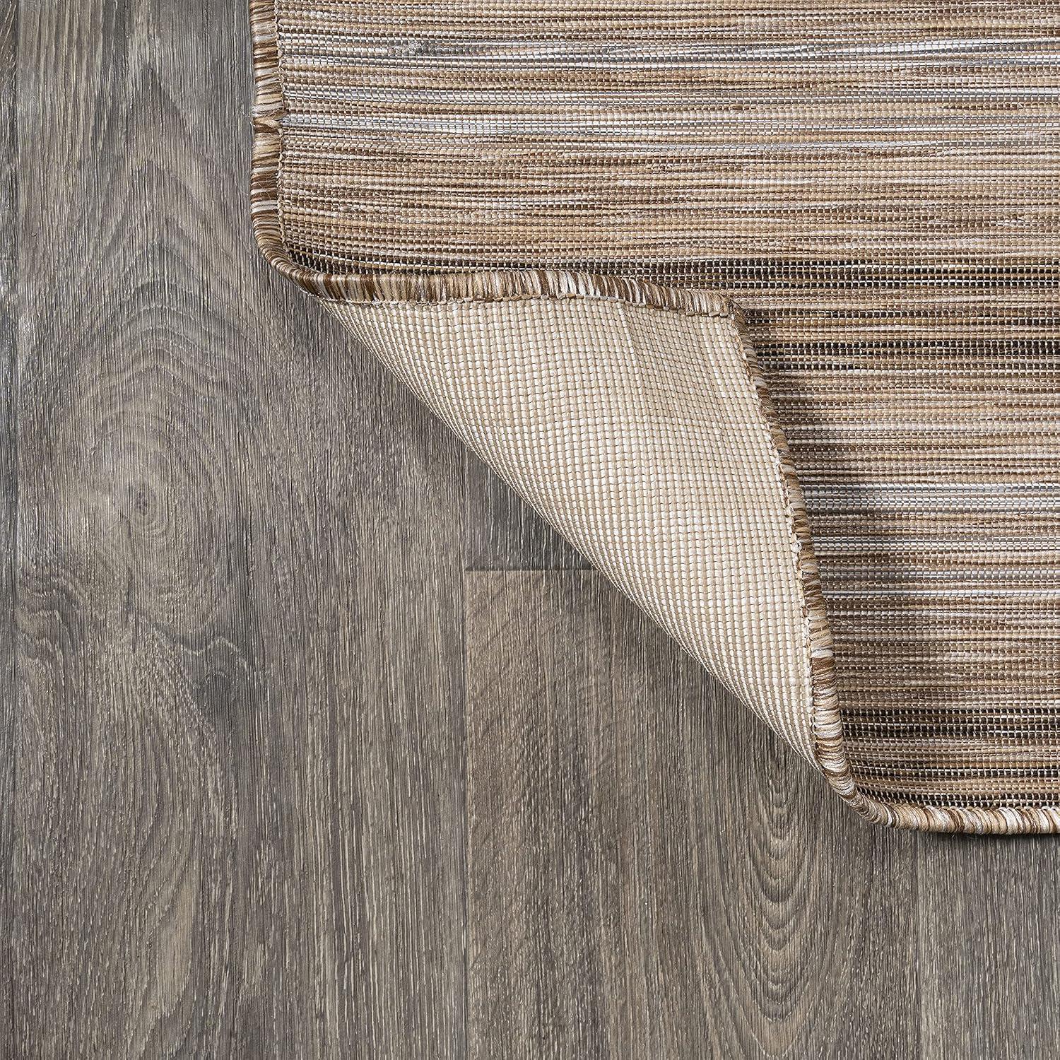 image:imageJONATHAN Y Wide Stripe Indoor Outdoor Round Area Rug 6 Ft BrownNatural Bo Modern Farmhouse for Backyard Patio Porch EasyCleaning High Traffic PetFriendly NonShedding TSN101A6R67 x 67 Square