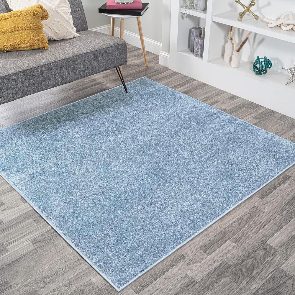 image:imageJONATHAN Y Haze Solid LowPile Classic Blue 5x5 Square Indoor Area Rug CoastalBohemianMinimalistClassic EasyCleaning for Living RoomBedroomKitchenPet FriendlyNonShedding SEU100F5SQ