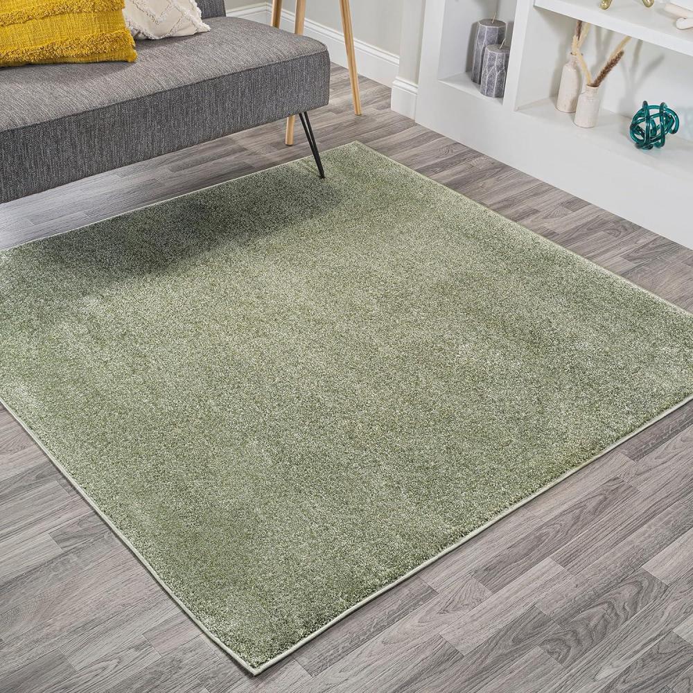 image:imageJONATHAN Y Haze Solid LowPile Green 5x5 Square Indoor Area Rug CoastalBohemianMinimalistClassic EasyCleaning for Living RoomBedroomKitchenPet FriendlyNonShedding SEU100O5SQ