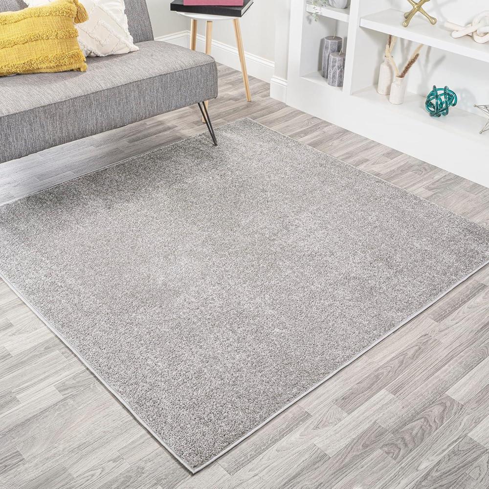 image:imageJONATHAN Y Haze Solid LowPile Light Gray 5x5 Square Indoor Area Rug CoastalBohemianMinimalistClassic EasyCleaning for Living RoomBedroomKitchenPet FriendlyNonShedding SEU100K5SQ