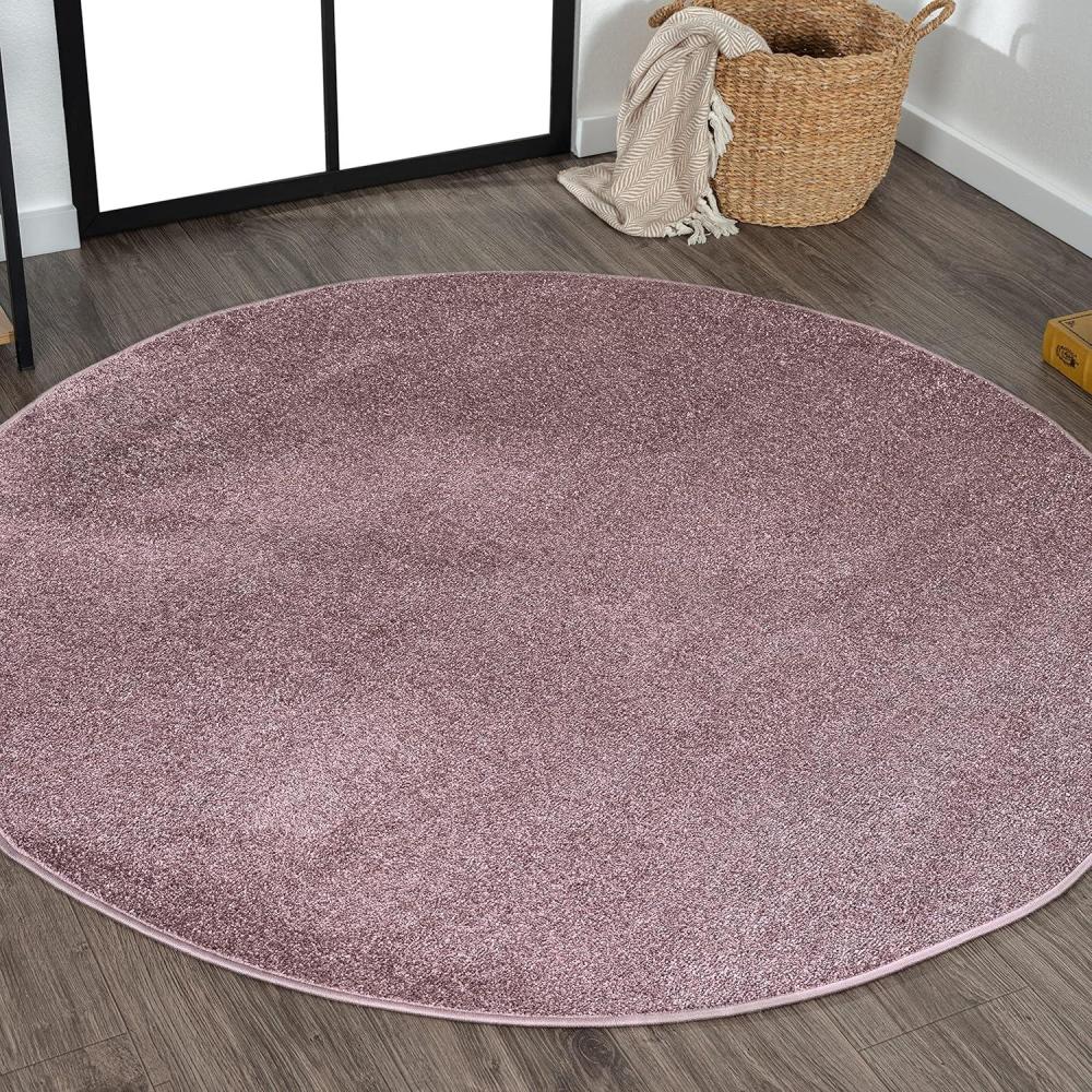 image:imageJONATHAN Y Haze Solid LowPile Light Purple 5 Round Indoor Area Rug CoastalBohemianMinimalistClassic EasyCleaning for Living RoomBedroomKitchenPet FriendlyNonShedding SEU100R5R