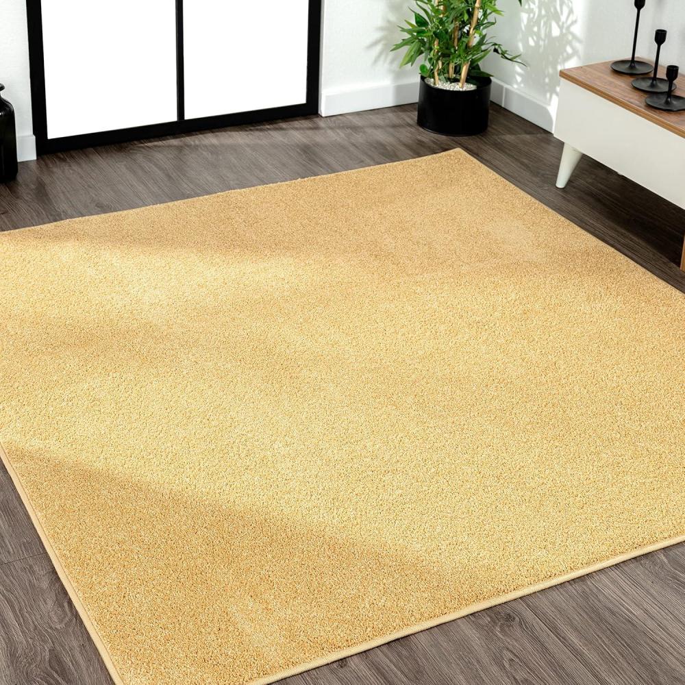 image:imageJONATHAN Y Haze Solid LowPile Mustard 5x5 Square Indoor Area Rug CoastalBohemianMinimalistClassic EasyCleaning for Living RoomBedroomKitchenPet FriendlyNonShedding SEU100B5SQ
