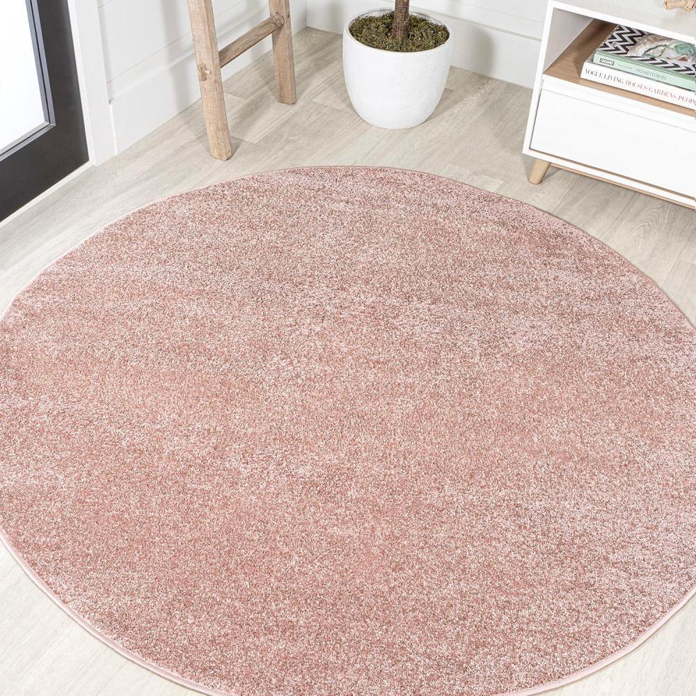 image:imageJONATHAN Y Haze Solid LowPile Pink 5 Round Indoor Area Rug CoastalBohemianMinimalistClassic EasyCleaning for Living RoomBedroomKitchenPet FriendlyNonShedding SEU100P5R