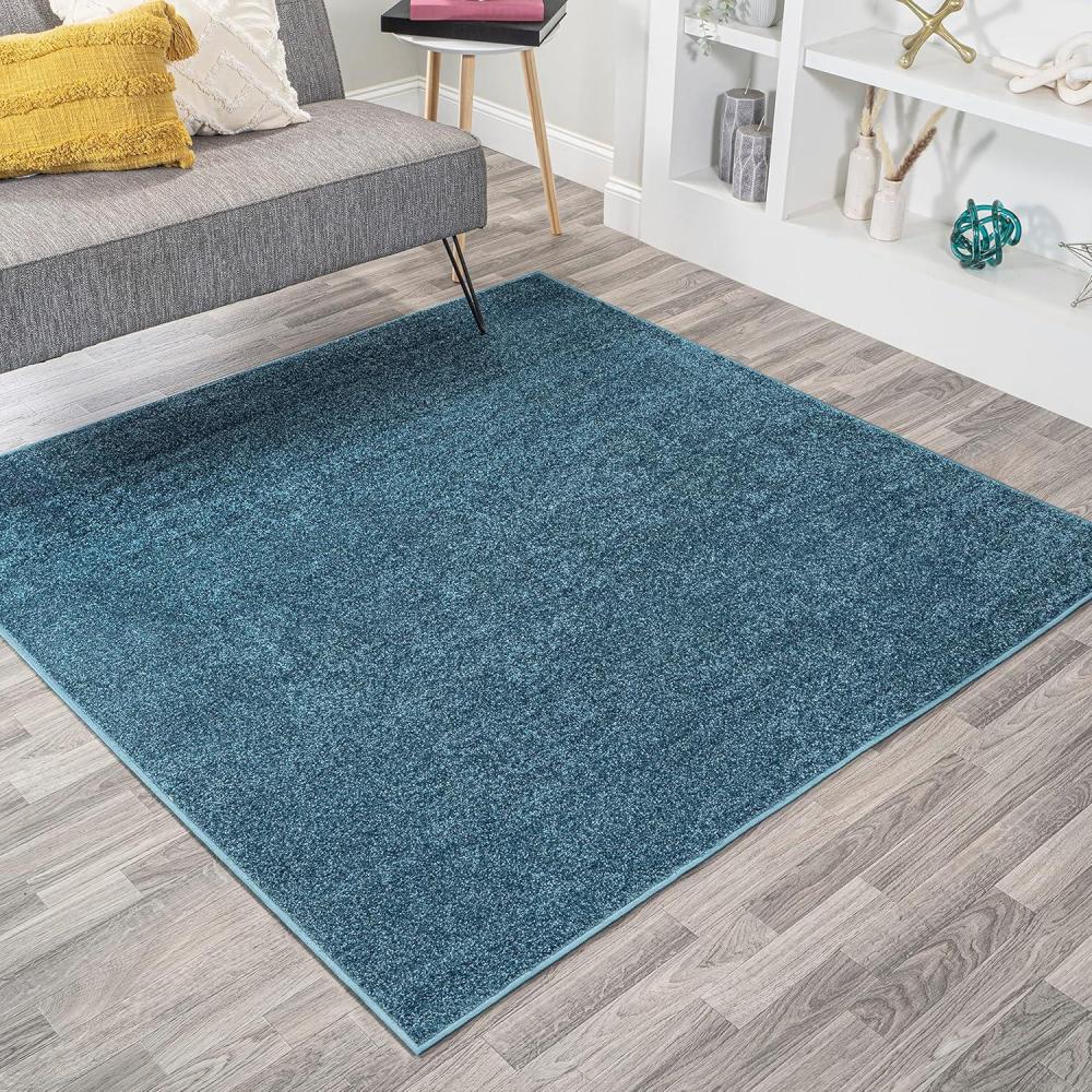 image:imageJONATHAN Y Haze Solid LowPile Turquoise 5x5 Square Indoor Area Rug CoastalBohemianMinimalistClassic EasyCleaning for Living RoomBedroomKitchenPet FriendlyNonShedding SEU100H5SQ