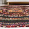 JONATHAN Y Abyss Braided Jute White/Multi 5′ Round Indoor Area Rug, Bohemian, Classic, Coastal, Easy-Cleaning for Living Room, Bedroom, Kitchen, Pet Friendly, Non-Shedding (RNF117B-5R)(Red)