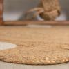 JONATHAN Y Ayana Two-Tone Jute Hippy Circle Natural/Cream 5′ Round Indoor Area Rug, Cottage, Coastal, Easy-Cleaning for Living Room, Bedroom, Kitchen, Pet Friendly, Non-Shedding (RNF107A-5R)(Natural/Cream)