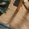 JONATHAN Y Ayana Two-Tone Jute Hippy Circle Natural/Cream 5′ Round Indoor Area Rug, Cottage, Coastal, Easy-Cleaning for Living Room, Bedroom, Kitchen, Pet Friendly, Non-Shedding (RNF107A-5R)(Natural/Black)