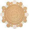 JONATHAN Y Ayana Two-Tone Jute Hippy Circle Natural/Cream 5′ Round Indoor Area Rug, Cottage, Coastal, Easy-Cleaning for Living Room, Bedroom, Kitchen, Pet Friendly, Non-Shedding (RNF107A-5R)(Natural/Cream)
