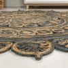 JONATHAN Y Flora Medallion Jute Blue/Natural 5′ Round Indoor Area Rug, Bohemian, Contemporary, Easy-Cleaning for Living Room, Bedroom, Kitchen, Pet Friendly, Non-Shedding (RNF118A-5R)(6′ (Round))