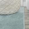 JONATHAN Y Haze Solid Low-Pile Aqua Blue 5′ Round Indoor Area Rug, Coastal,Bohemian,Minimalist,Classic, Easy-Cleaning for Living Room,Bedroom,Kitchen,Pet Friendly,Non-Shedding (SEU100S-5R)