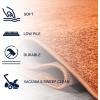JONATHAN Y Haze Solid Low-Pile Orange 5×5 Square Indoor Area Rug, Coastal,Bohemian,Minimalist,Classic, Easy-Cleaning for Living Room,Bedroom,Kitchen,Pet Friendly,Non-Shedding (SEU100M-5SQ)