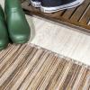 JONATHAN Y Pinstripe Indoor Outdoor Round Area Rug 6 Ft Natural/Brown, Finn Modern Farmhouse for Backyard, Patio, Porch, Easy-Cleaning, High Traffic, Pet-Friendly, Non-Shedding (TSN103A-6R)(2’2″ x 8′ (Runner))