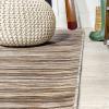 JONATHAN Y Pinstripe Indoor Outdoor Round Area Rug 6 Ft Natural/Brown, Finn Modern Farmhouse for Backyard, Patio, Porch, Easy-Cleaning, High Traffic, Pet-Friendly, Non-Shedding (TSN103A-6R)(2’2″ x 8′ (Runner))