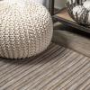 JONATHAN Y Pinstripe Indoor Outdoor Round Area Rug 6 Ft Natural/Brown, Finn Modern Farmhouse for Backyard, Patio, Porch, Easy-Cleaning, High Traffic, Pet-Friendly, Non-Shedding (TSN103A-6R)(6’7″ (Round))