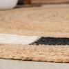 JONATHAN Y Porto Jute Circle Natural/Cream/Black 5′ Round Indoor Area Rug, Cottage, Geometric, Easy-Cleaning for Living Room, Bedroom, Kitchen, Pet Friendly, Non-Shedding (RNF106A-5R)(4’1″ (Round))
