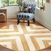 JONATHAN Y Two-Tone Chevron Jute Cream/Natural 5′ Round Indoor Area Rug, Piper, Cottage, Modern, Easy-Cleaning for Living Room, Bedroom, Kitchen, Pet Friendly, Non-Shedding (RNF111B-5R)(Cream/Natural)