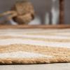 JONATHAN Y Two-Tone Chevron Jute Cream/Natural 5′ Round Indoor Area Rug, Piper, Cottage, Modern, Easy-Cleaning for Living Room, Bedroom, Kitchen, Pet Friendly, Non-Shedding (RNF111B-5R)(Cream/Natural)