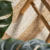 JONATHAN Y Two-Tone Chevron Jute Cream/Natural 5′ Round Indoor Area Rug, Piper, Cottage, Modern, Easy-Cleaning for Living Room, Bedroom, Kitchen, Pet Friendly, Non-Shedding (RNF111B-5R)(Cream/Natural)