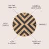 JONATHAN Y Two-Tone Chevron Jute Cream/Natural 5′ Round Indoor Area Rug, Piper, Cottage, Modern, Easy-Cleaning for Living Room, Bedroom, Kitchen, Pet Friendly, Non-Shedding (RNF111B-5R)(Black/Natural)