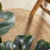 JONATHAN Y Two-Tone Jute Circle Cream/Natural 5′ Round Indoor Area Rug, Oceana Boho, Minimalist, Geometric, Easy-Cleaning for Living Room, Bedroom, Kitchen, Pet Friendly, Non-Shedding (RNF115A-5R)(5’1″ (Round))