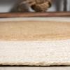 JONATHAN Y Two-Tone Jute Circle Cream/Natural 5′ Round Indoor Area Rug, Oceana Boho, Minimalist, Geometric, Easy-Cleaning for Living Room, Bedroom, Kitchen, Pet Friendly, Non-Shedding (RNF115A-5R)(6’1″ (Round))