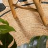 JONATHAN Y Two-Tone Jute Circle Medallion Black/Natural 5′ Round Indoor Area Rug, Aurora Hippy, Cottage, Easy-Cleaning for Living Room, Bedroom, Kitchen, Pet Friendly, Non-Shedding (RNF109A-5R)(5’1″ (Round))
