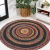 JONATHAN Y Abyss Braided Jute White/Multi 5′ Round Indoor Area Rug, Bohemian, Classic, Coastal, Easy-Cleaning for Living Room, Bedroom, Kitchen, Pet Friendly, Non-Shedding (RNF117B-5R)(Red)