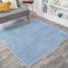 JONATHAN Y Haze Solid Low-Pile Classic Blue 5×5 Square Indoor Area Rug, Coastal,Bohemian,Minimalist,Classic, Easy-Cleaning for Living Room,Bedroom,Kitchen,Pet Friendly,Non-Shedding (SEU100F-5SQ)