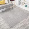 JONATHAN Y Haze Solid Low-Pile Light Gray 5×5 Square Indoor Area Rug, Coastal,Bohemian,Minimalist,Classic, Easy-Cleaning for Living Room,Bedroom,Kitchen,Pet Friendly,Non-Shedding (SEU100K-5SQ)