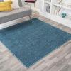 JONATHAN Y Haze Solid Low-Pile Turquoise 5×5 Square Indoor Area Rug, Coastal,Bohemian,Minimalist,Classic, Easy-Cleaning for Living Room,Bedroom,Kitchen,Pet Friendly,Non-Shedding (SEU100H-5SQ)